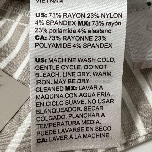 Chicos Womens So Slimming Brigitte Striped Button Ankle Pants Tan Neutral size 2 - Picture 14 of 15